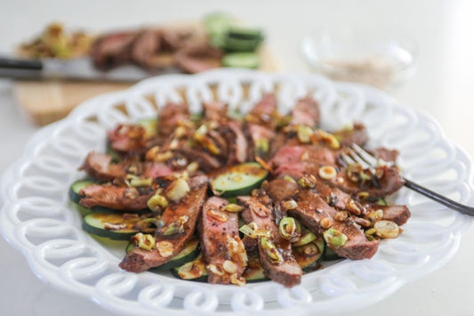 Cold Steak & Cucumber Salad with Ponzu-Mustard Vinaigrette