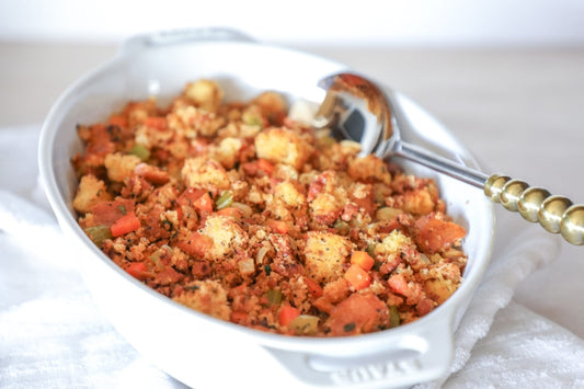 Holiday Side Dishes: Sausage & Jalapeño Cheddar Cornbread Dressing