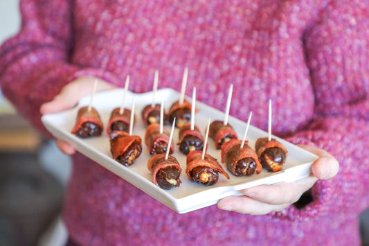 Holiday Side Dishes: Bacon Wrapped Dates with Almonds & Point Reyes Blue Cheese