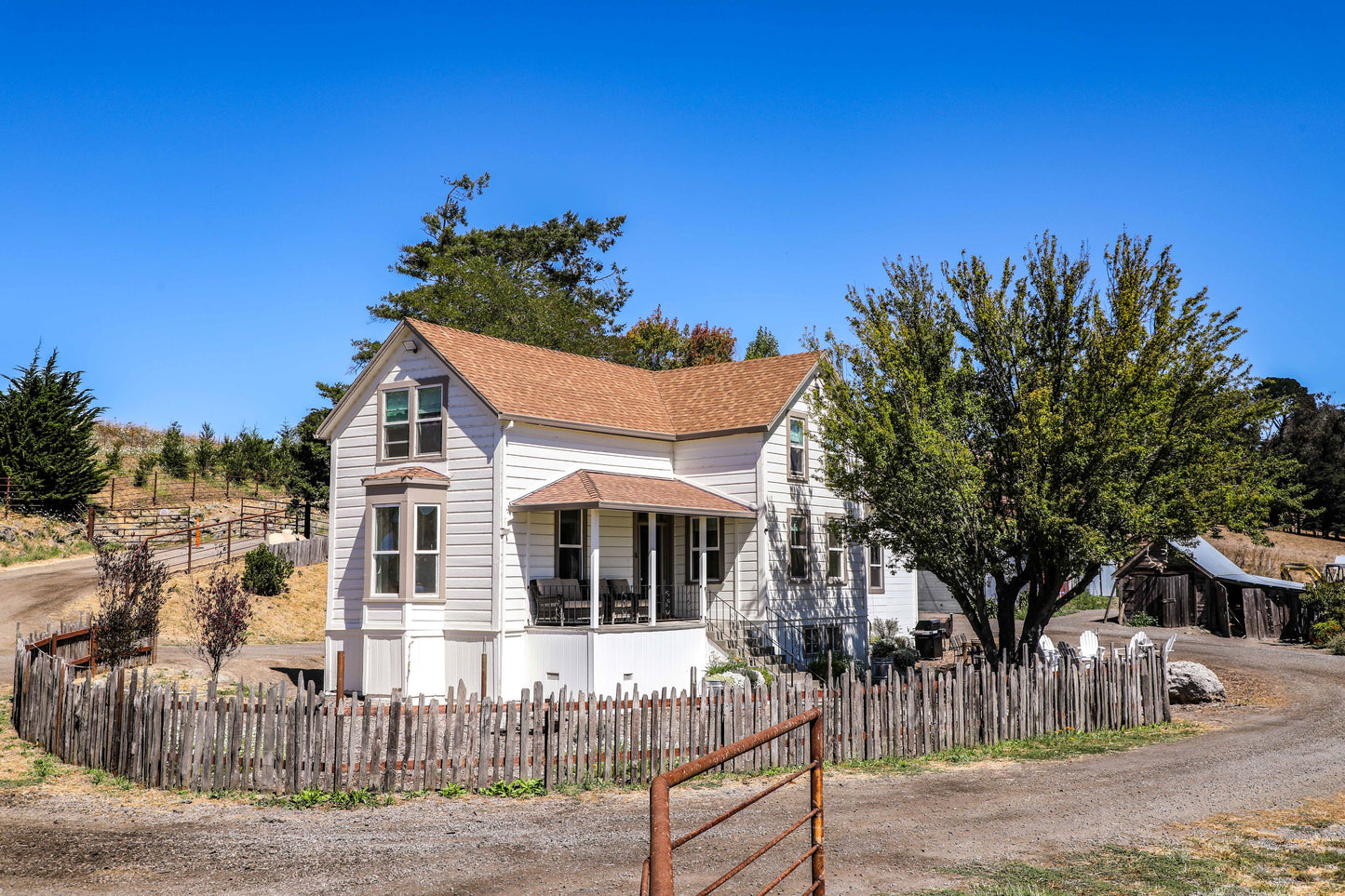 Zia's Farmhouse is a 15--year-old restored house at Stemple Creek Ranch.