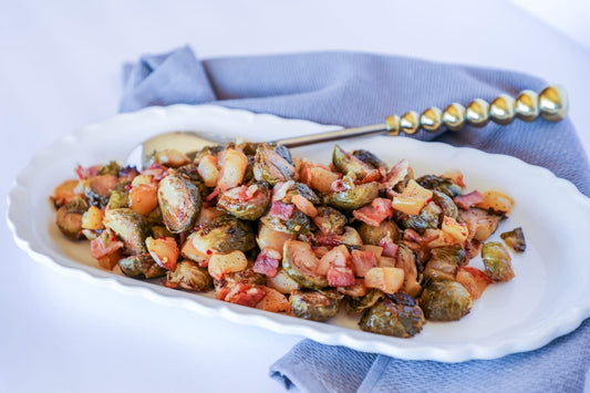 Holiday Side Dishes: Spicy Roasted Brussels Sprouts with Bacon & Apples