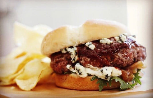Winning Combinations: Grass Fed Beef + Point Reyes Blue Cheese!