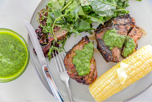 Grilled Lamb Loin Chops Mint Chimichurri