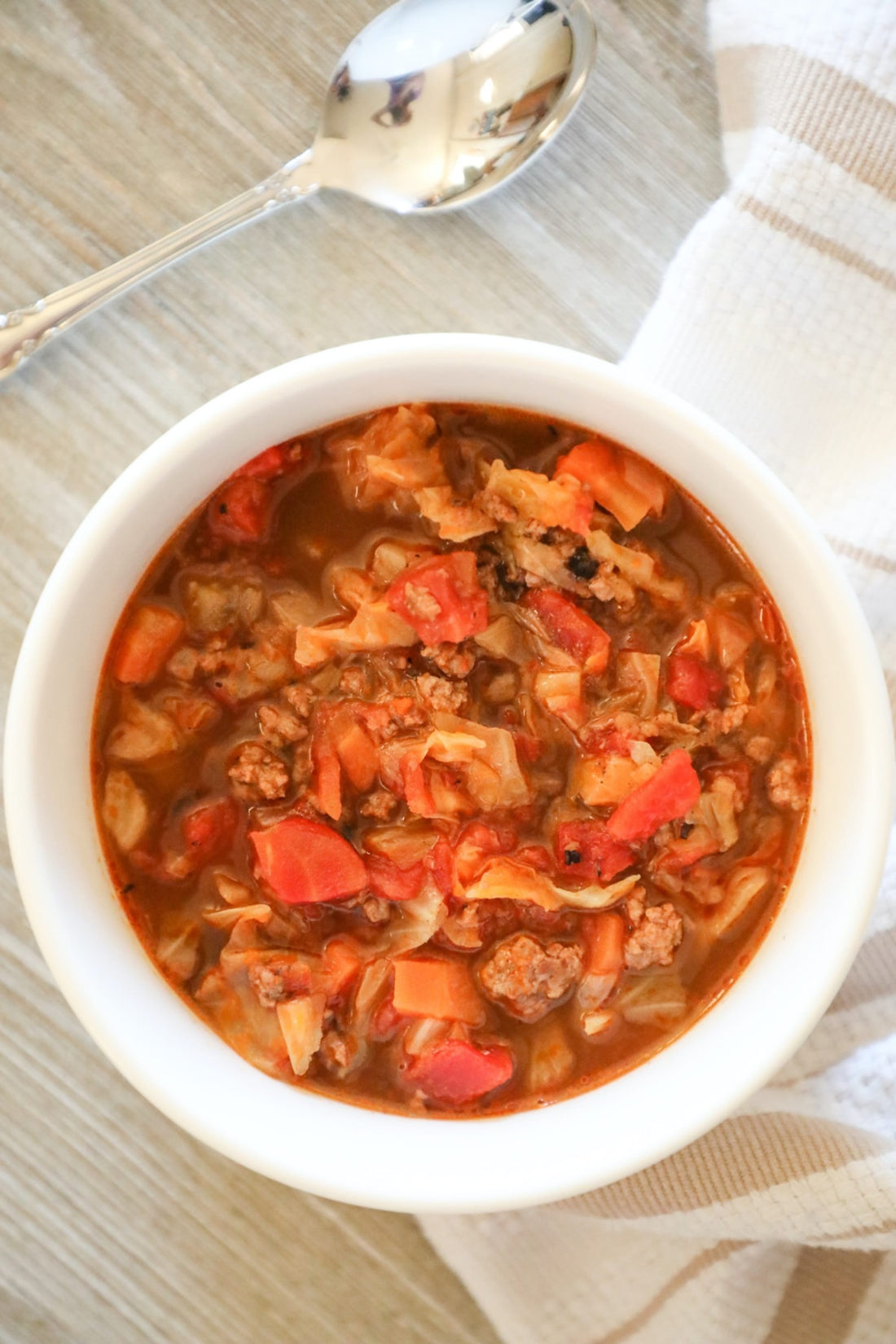 Chunky Beef, Cabbage & Tomato Soup